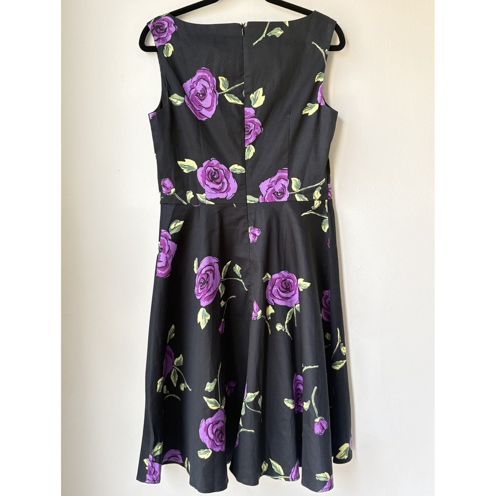 Gardenwed Floral Sleeveless Midi Dress Large Black Cochella Whimsigoth Tea Party